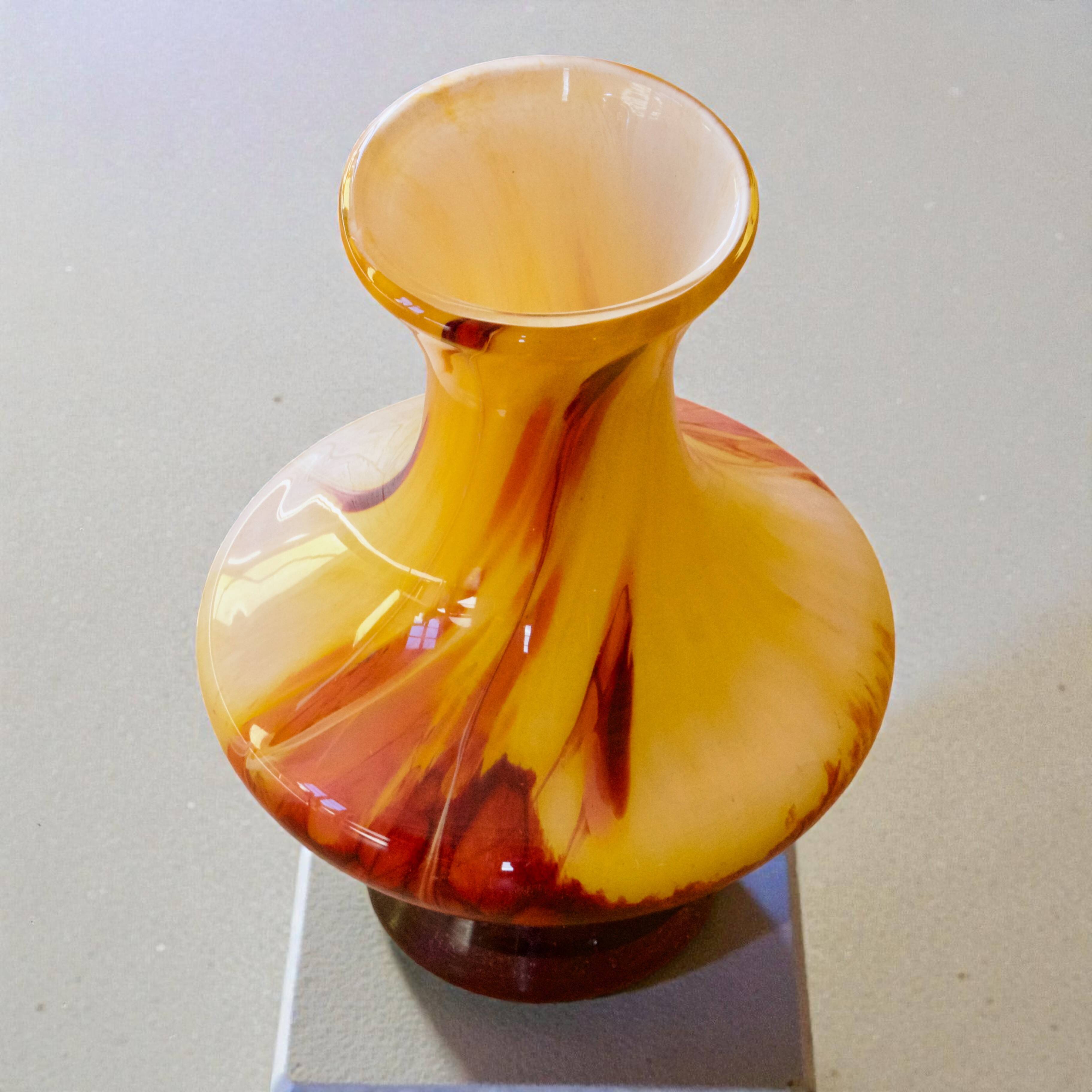 Murano vase in blown opaline glass circa 1960