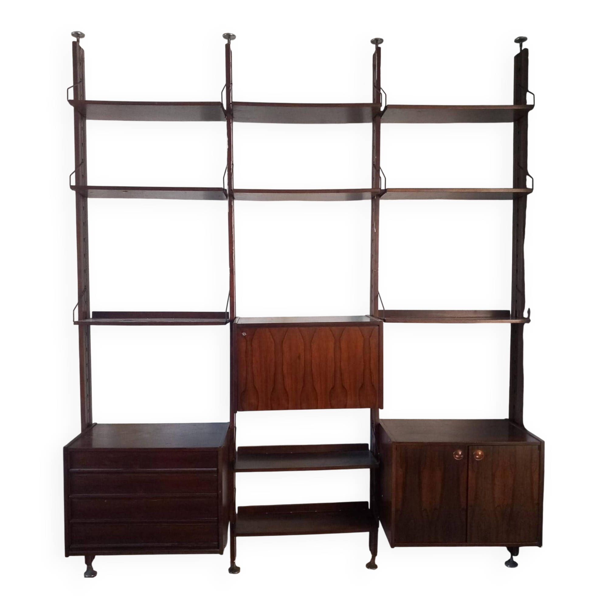 Italian Wall Bookcase by Industria Mobili Barovero – Selex Series, 60s