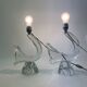 Set of 2 Daum France crystal table lamp , 1950's