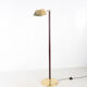 Lampadaire en laiton et bois