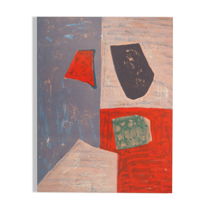 Serge poliakoff : composition - rouge rose