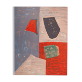 Serge poliakoff: pink and red composition - original lithograph