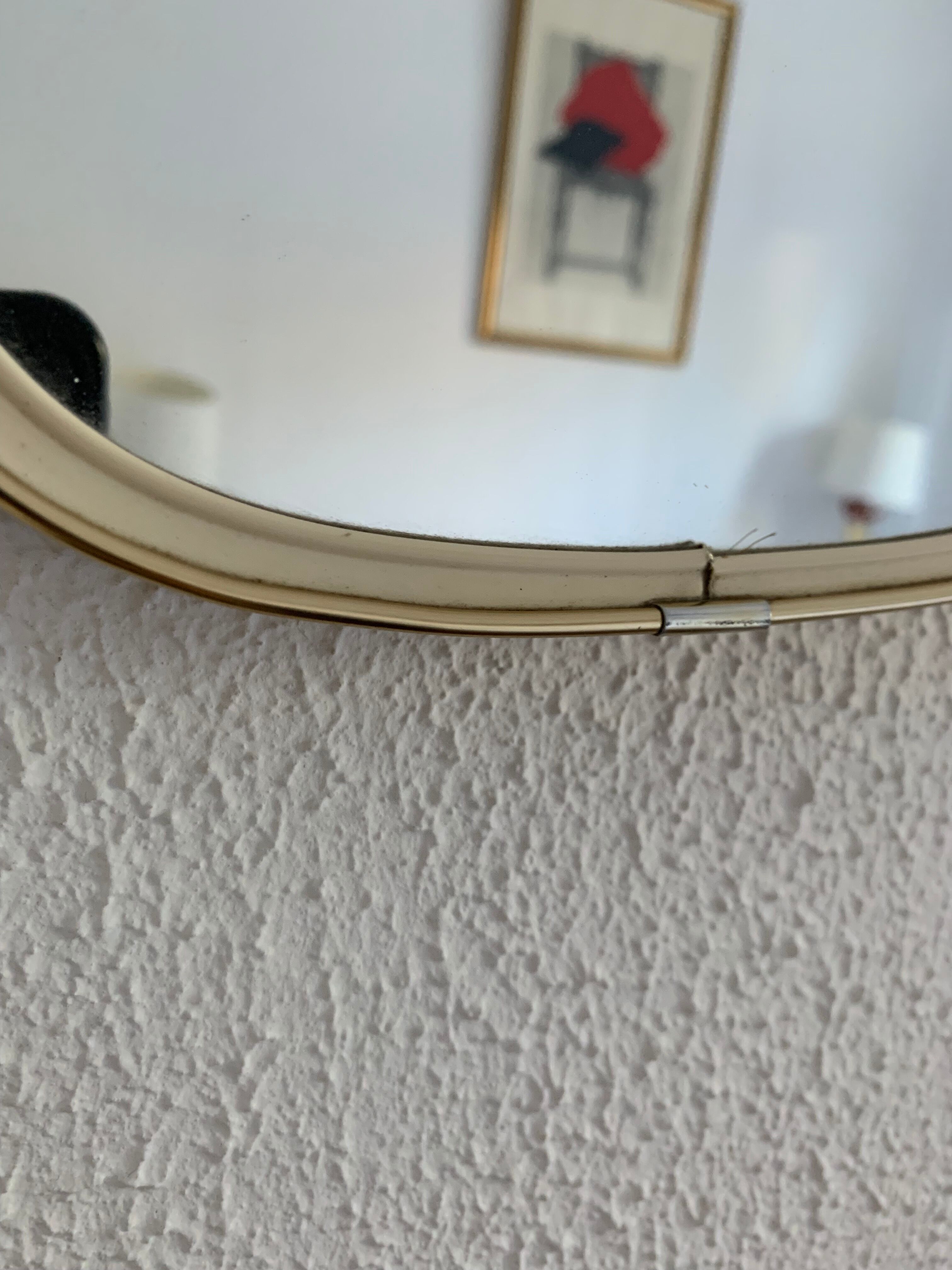 Vintage mirror 1960 asymmetrical mirror - 46 x 24 cm