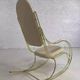 60s rocking chair in brass and ecru imitation leather