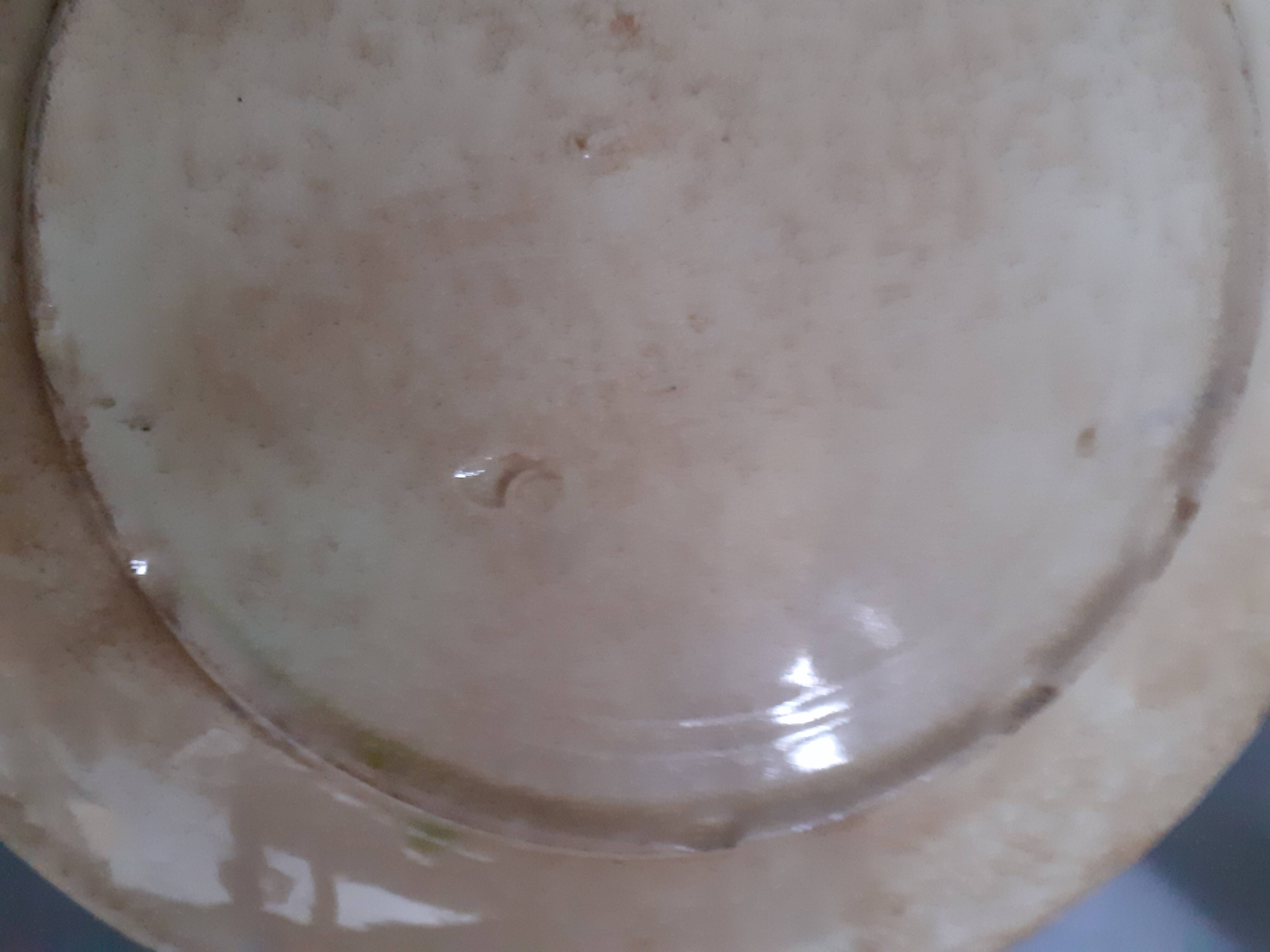 Onnaing barbotine plate - Grapes and leaves