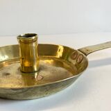 LOW HAND BRASS CANDLESTICK ANTIQUE