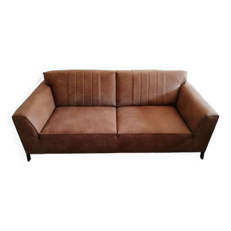 Vintage cognac leather sofa