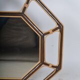 miroir en rotin octogonal