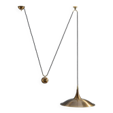 Florian Schulz Onos 55 counterbalance pendant lamp brass Germany 1970