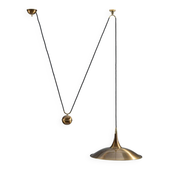 Florian Schulz Onos 55 counterbalance pendant lamp brass Germany 1970