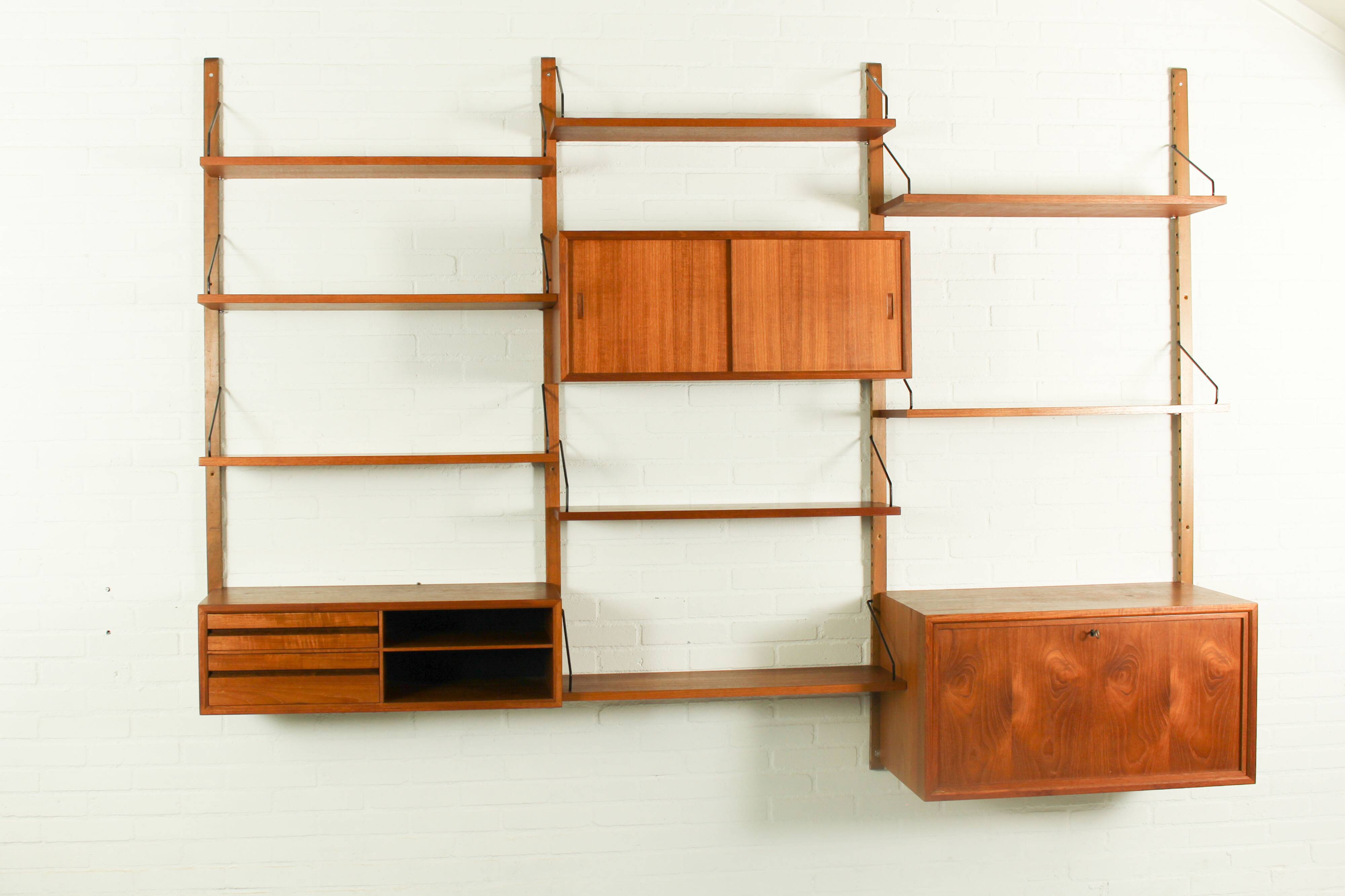 Danish Modular Teak Wall Unit by Poul Cadovius, 1960s