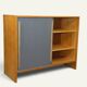 Vintage wooden sideboard with sliding doors – 1960s