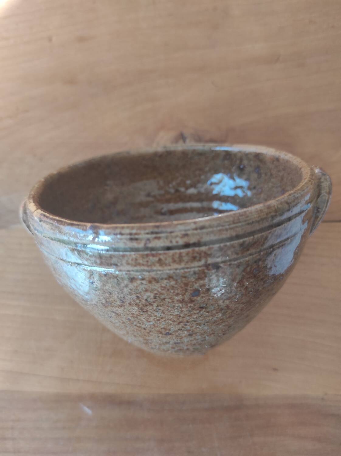 Old bowl in glazed ceramic