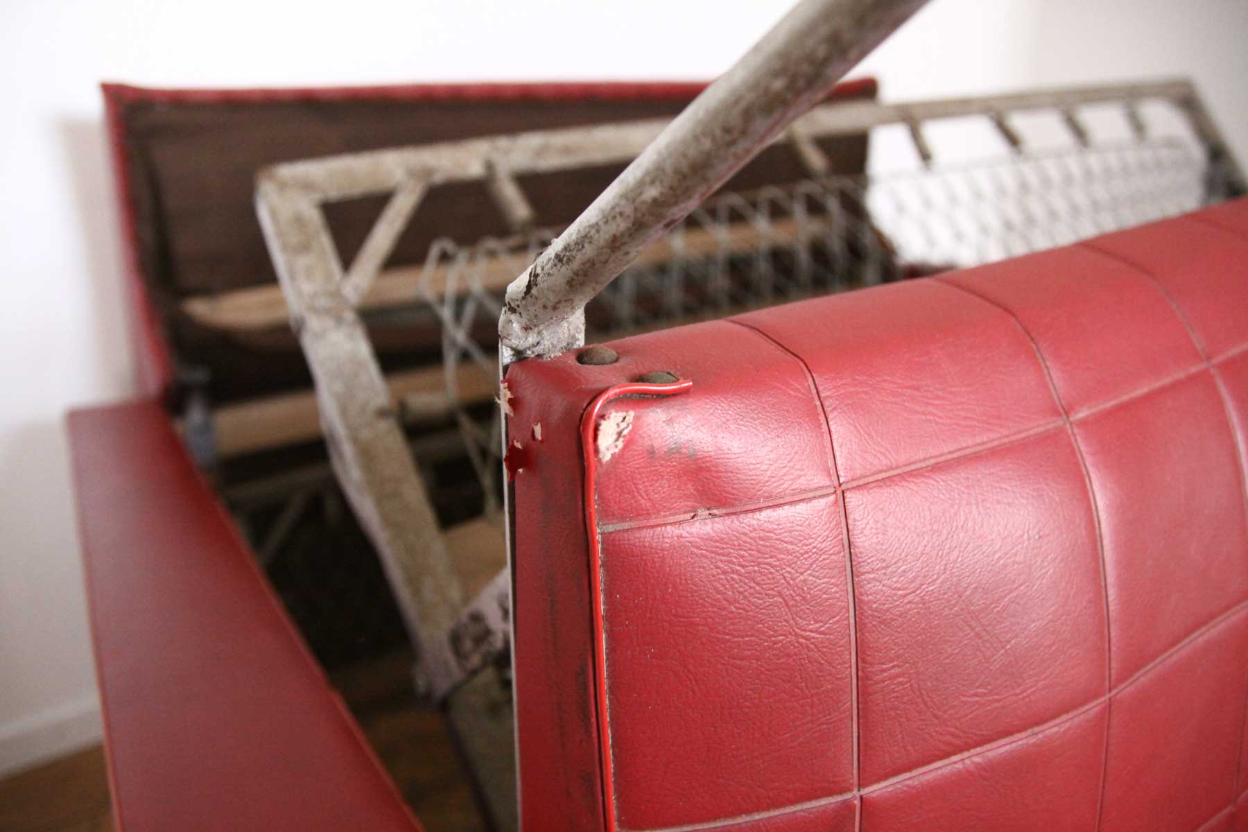 Red vintage sofa bed