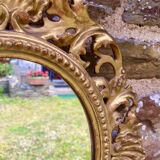 Mirror in carved wood gilded with leaf, Louis XV period, 18th century