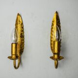Pair of "leaf" sconces by Ferro Arte, Spain, 1960