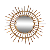 Vintage rattan sun mirror