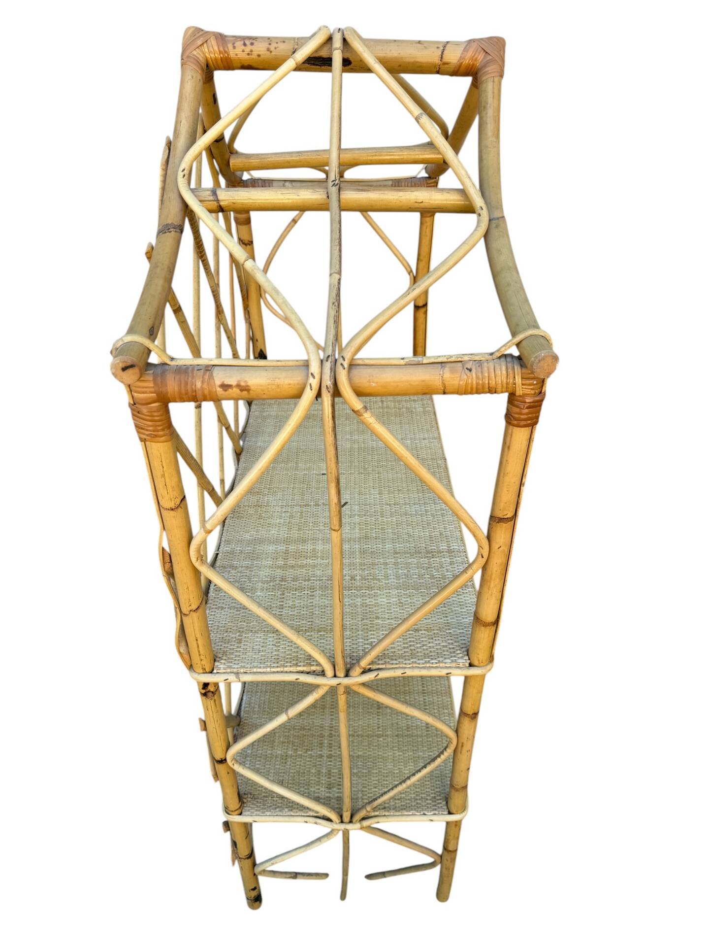 Rattan shelf Chinese hat from the 1960s Sweden