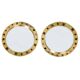 Modern Circular Mirror with Brass Frame and Semi-Precious Stone