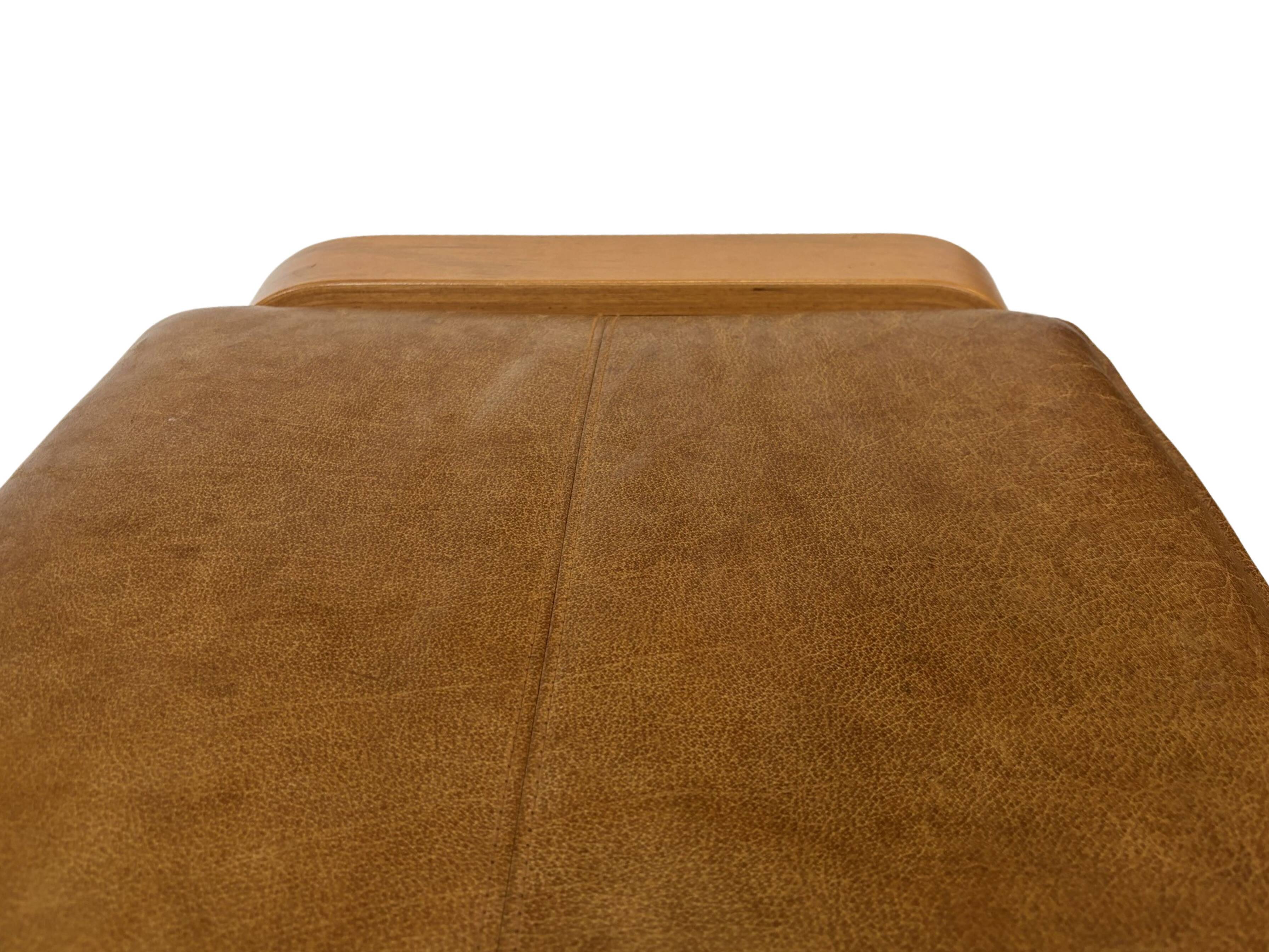 Vintage ikea poang tan cuir cantilever repose-pieds ottoman design