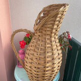 Wicker amphora umbrella holder