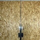 60s 70s Chandelier Huge Chandelier Pendant Lamp Limburg Glass & Chrome Design