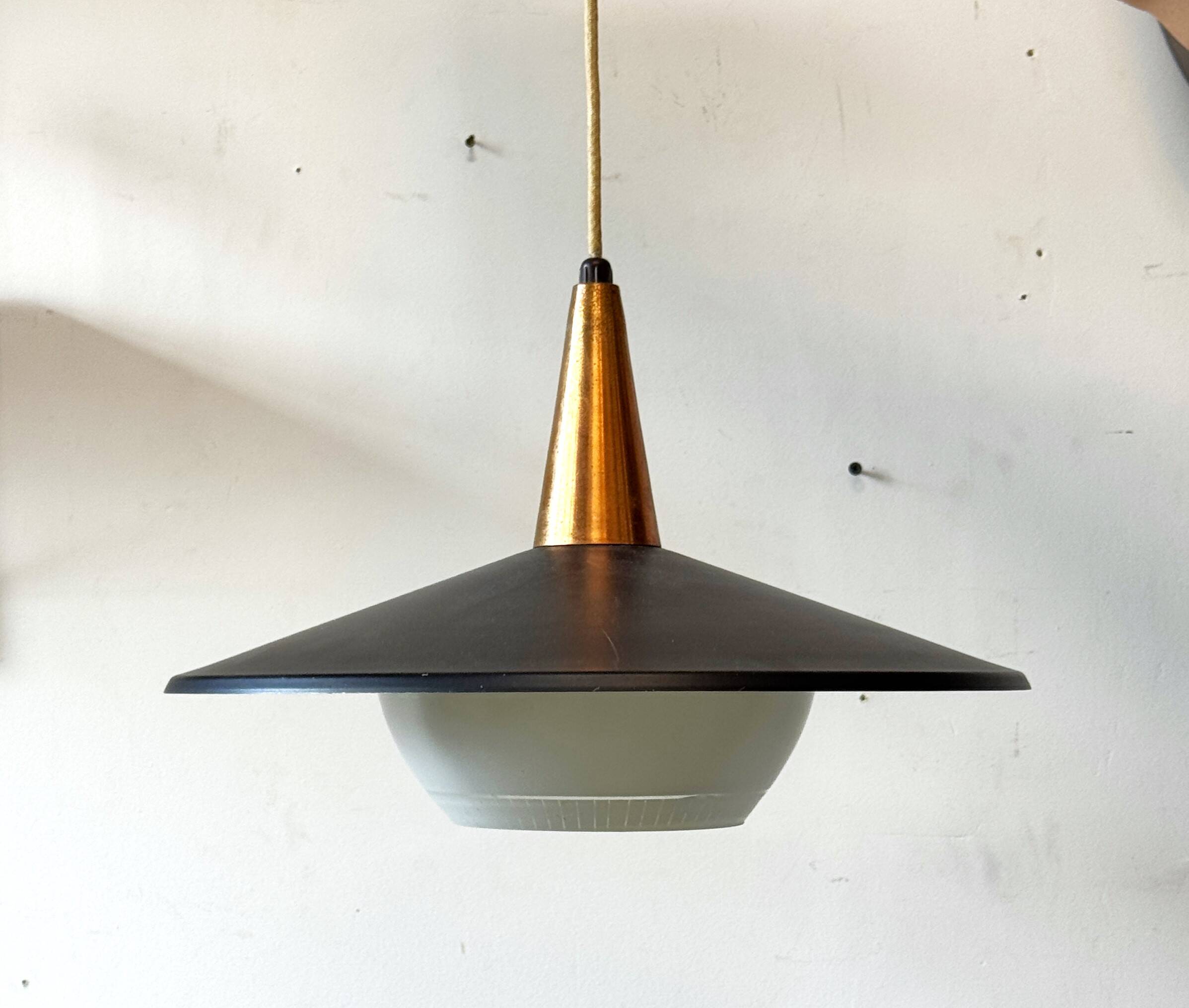Adjustable Pendant Lamp, Denmark, 1970s, Mid-C, Vintage