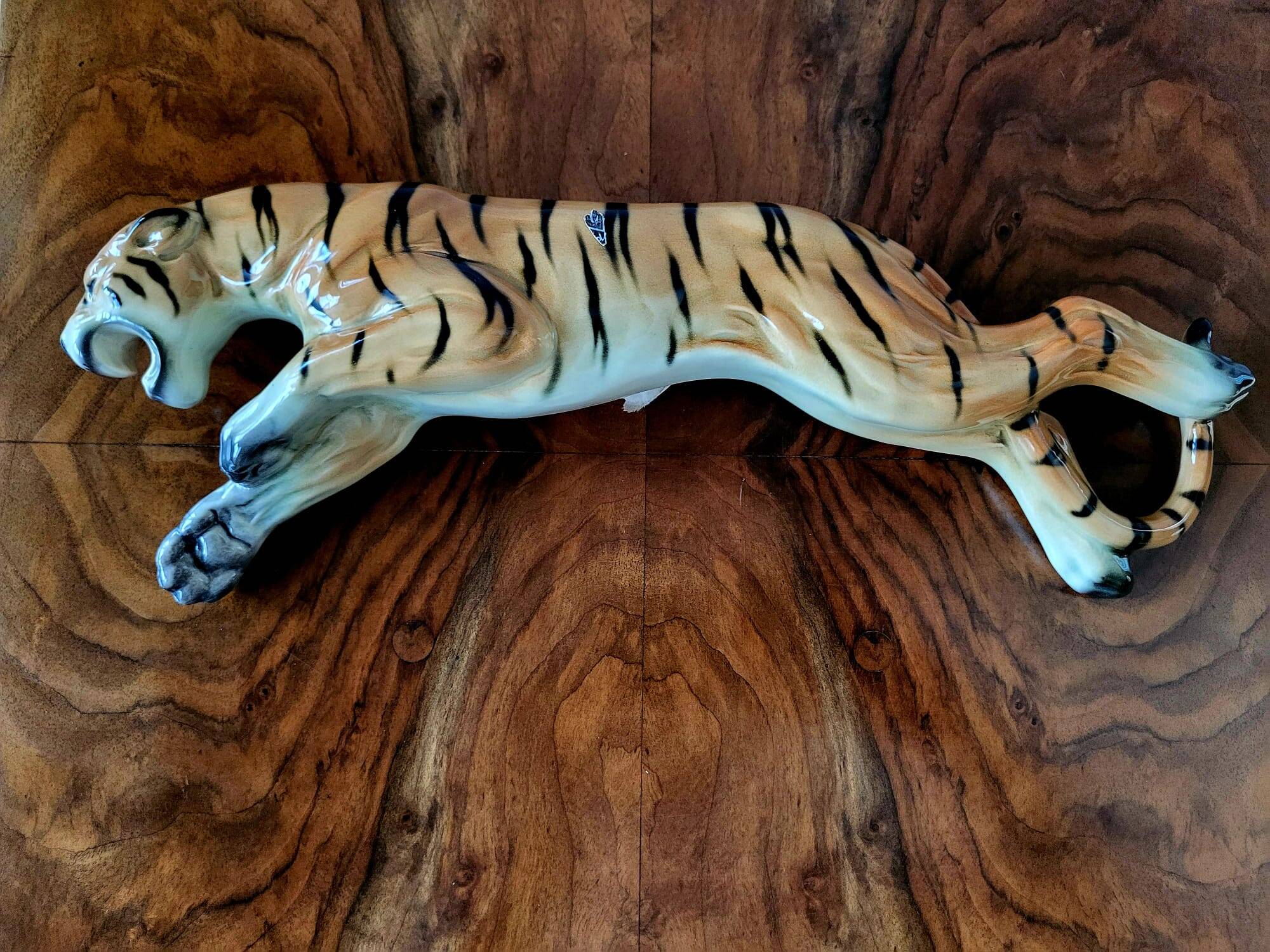 Ceramic tiger from Cortendorf, Julius Griesbach S., Germany 1960