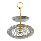 Cake stand in glass and brass