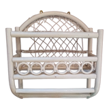 White rattan wall shelf