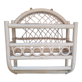 White rattan wall shelf