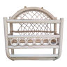 White rattan wall shelf