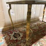Neoclassical style coffee table with glass