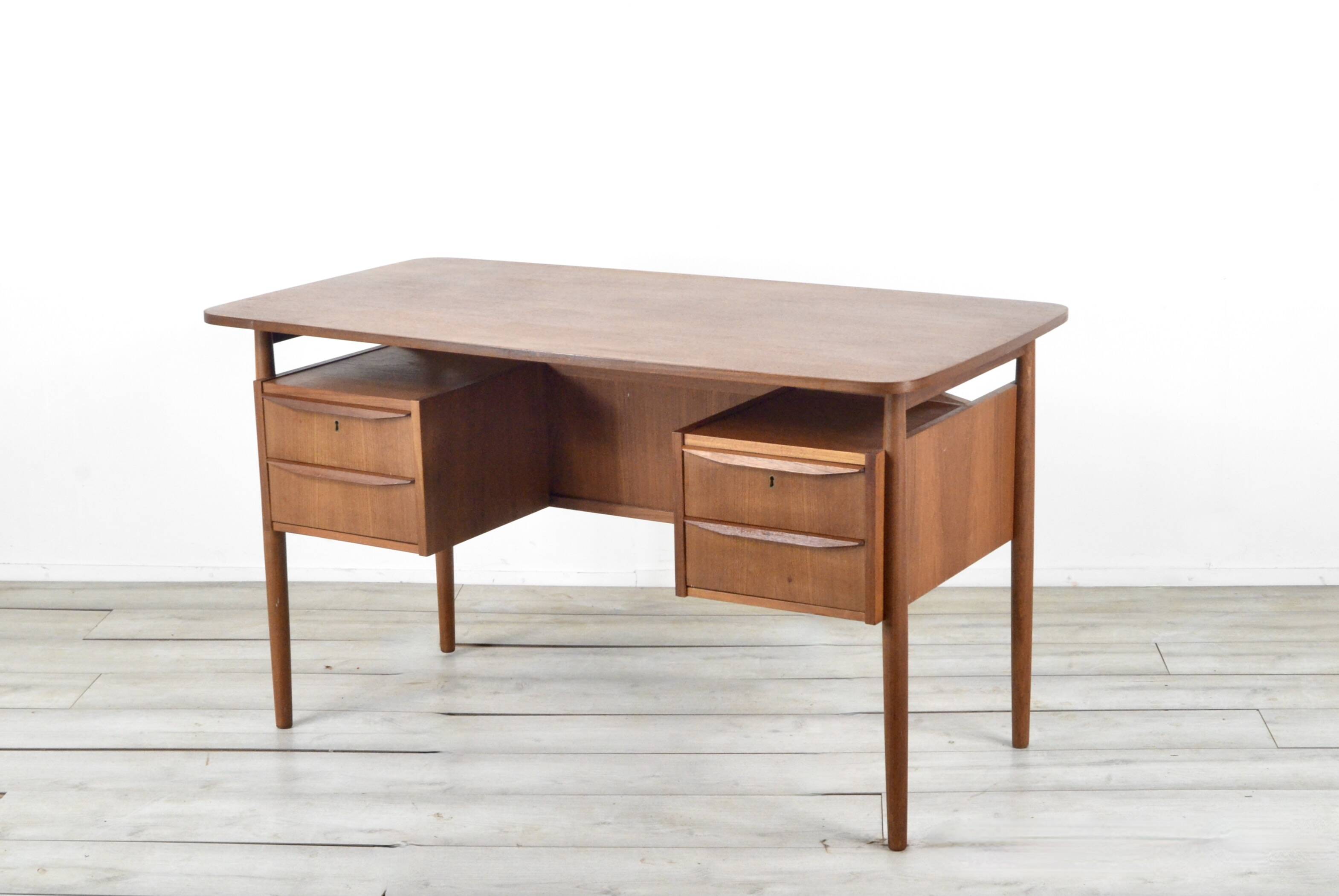 Midcentury Danish Teak Desk By Gunnar Nielsen For Tibergaard.