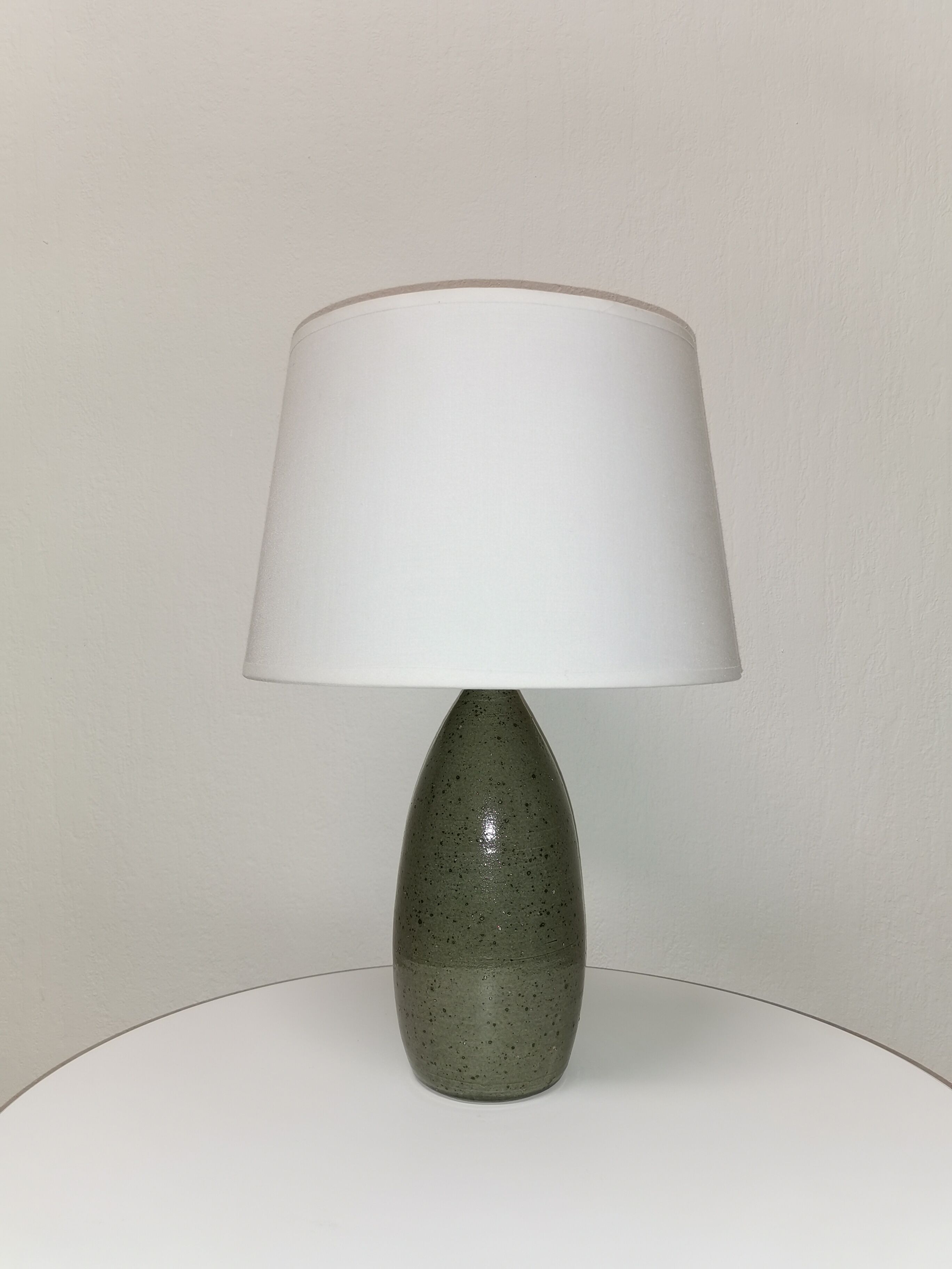 Enamelled stoneware table lamp, 1960