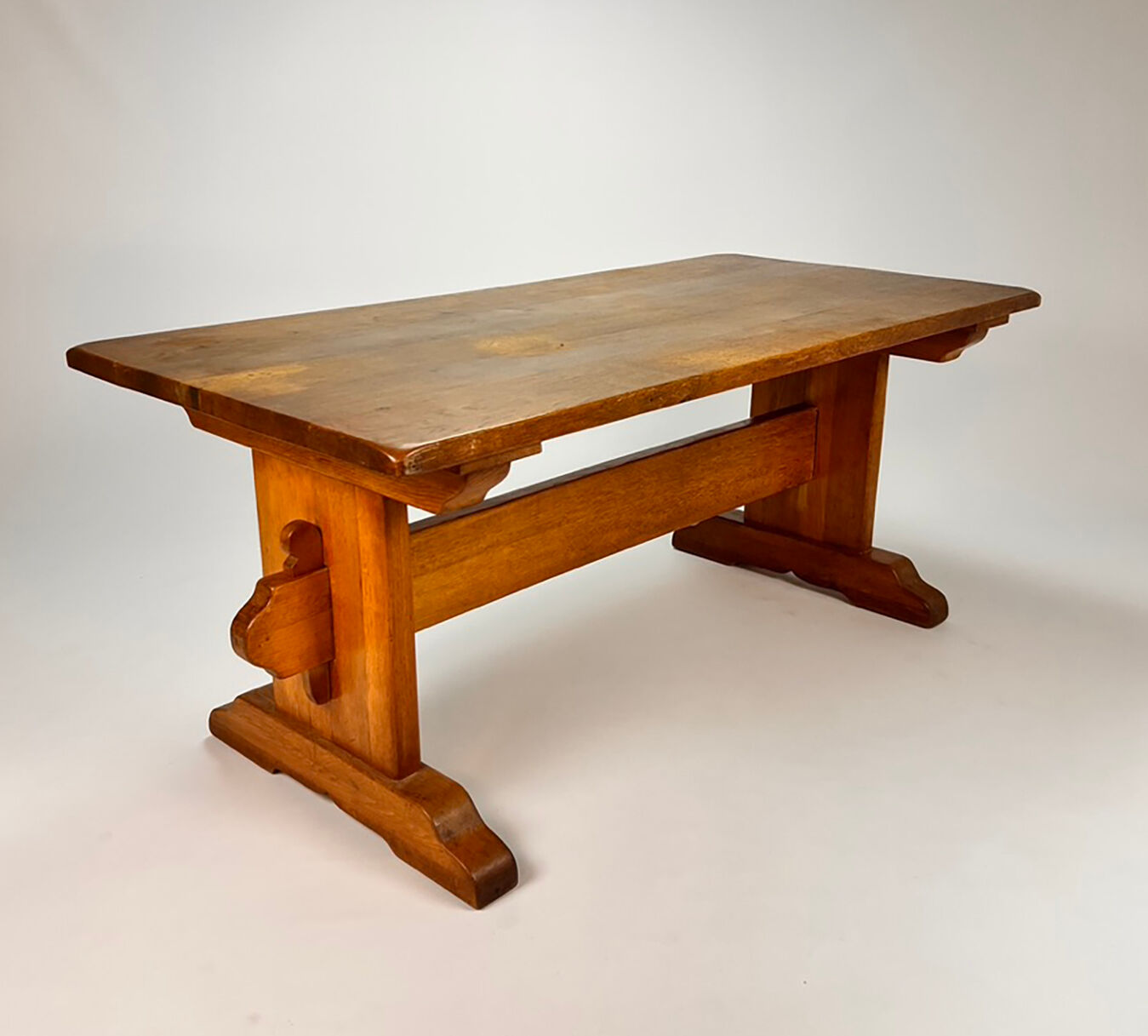 Mid Century Oak Monastery Table, 1960s