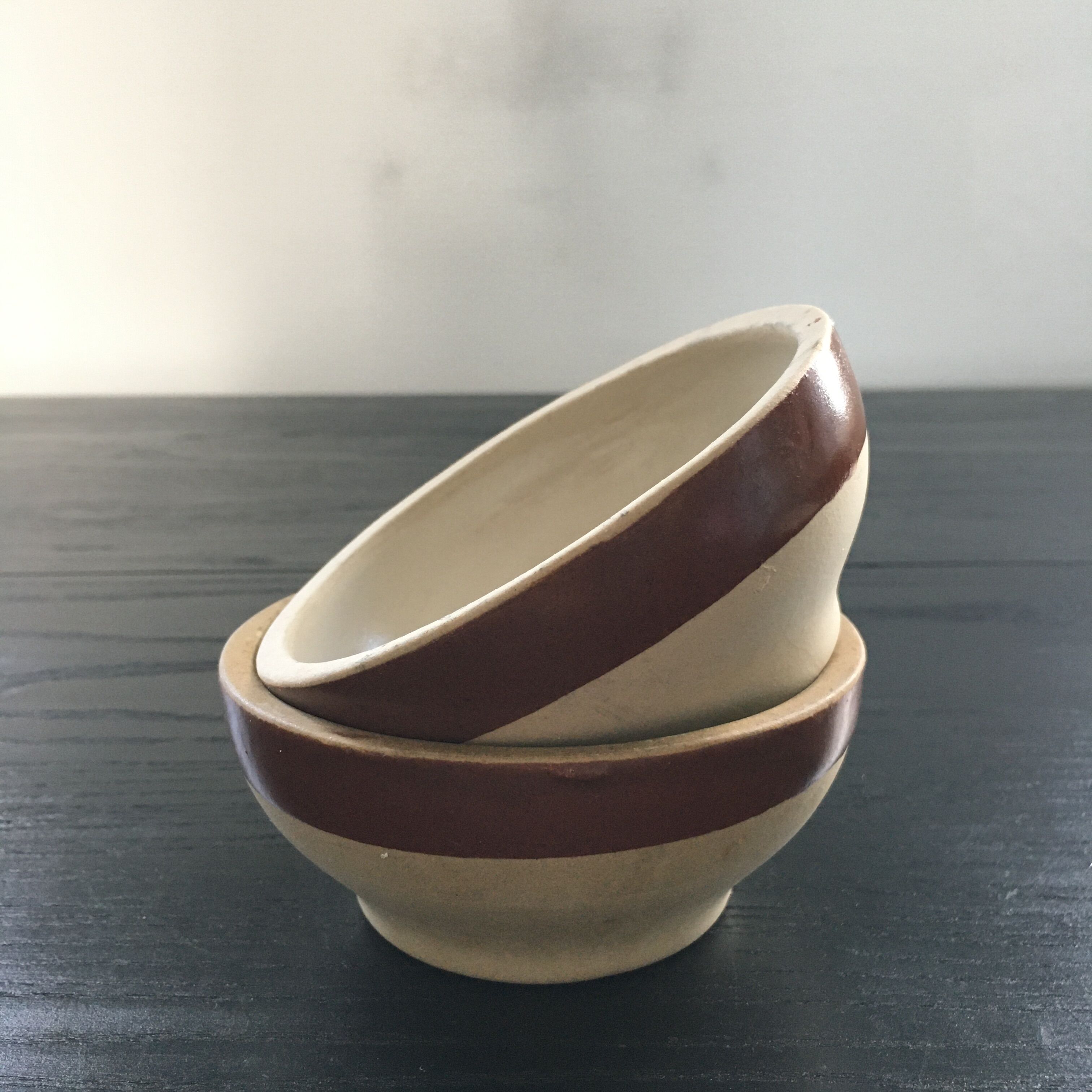 Lot 2 mini two-tone jattes