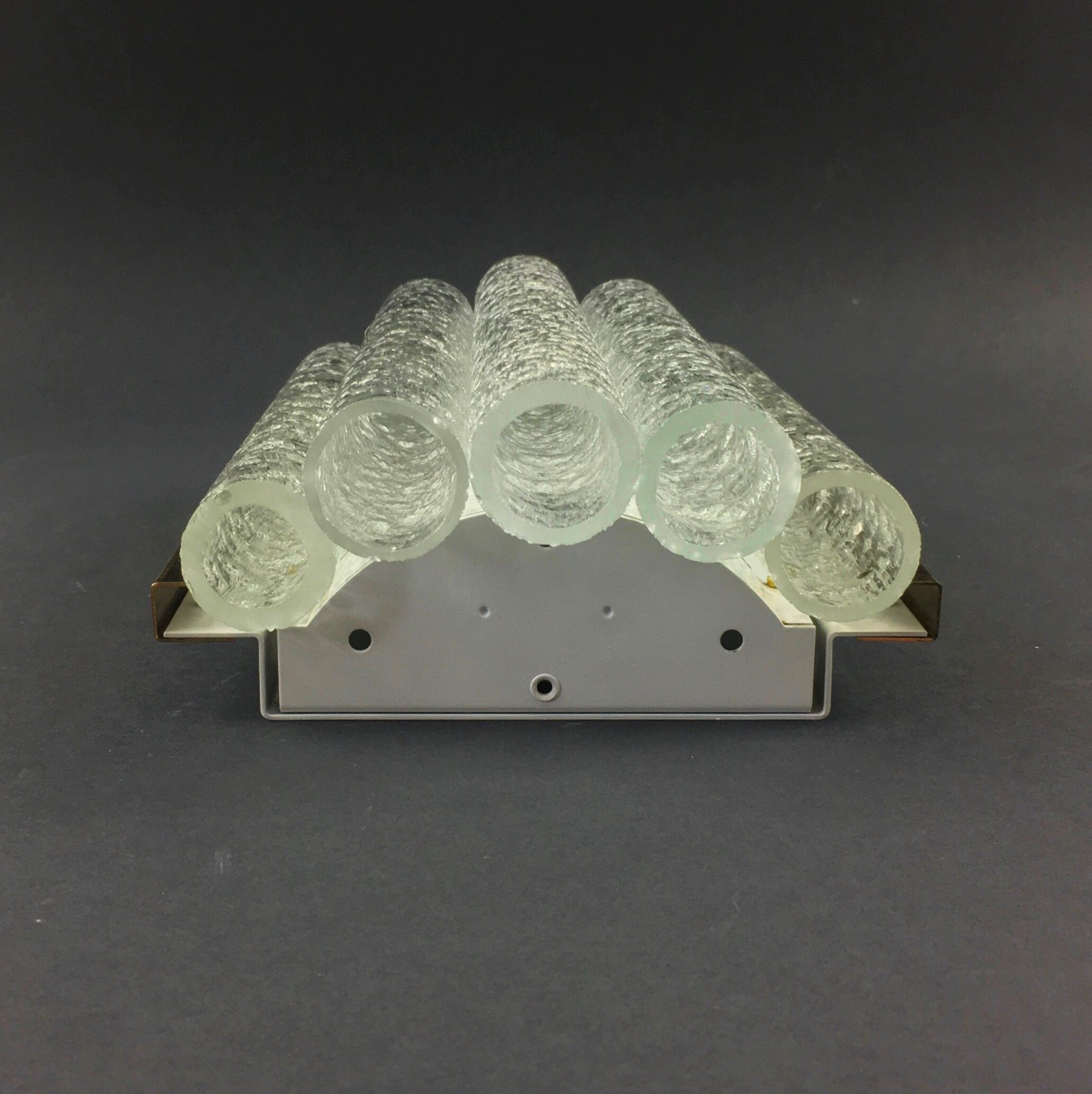 Ice glass wall lights from doria leuchten, germany, 1960s