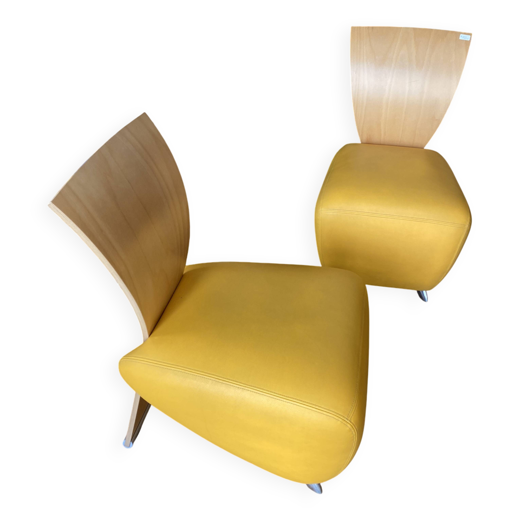 Pair of bobo leather armchairs.
