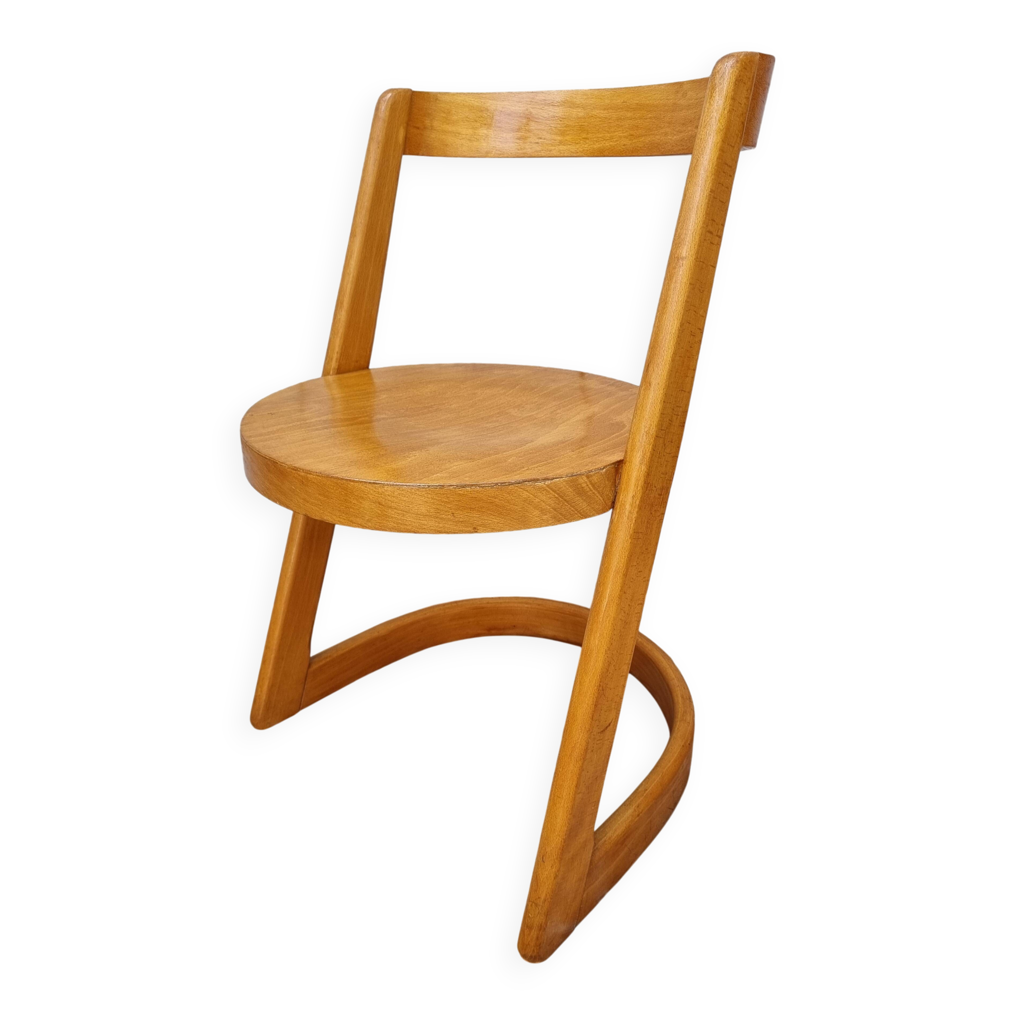 Halfa chair by Baumann, sculptural design in bentwood, 1970s
