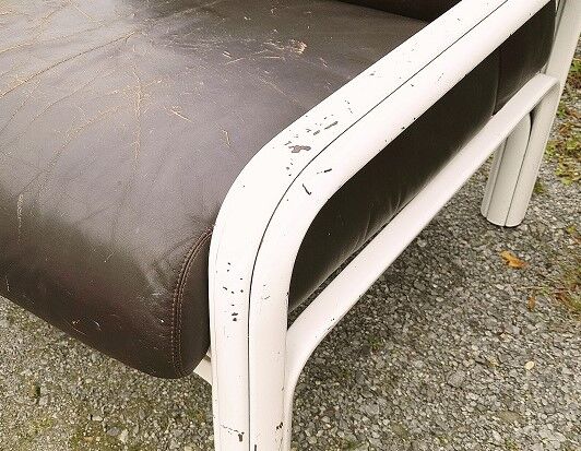 Leather armchair Gae Aulenti knoll edition 1974