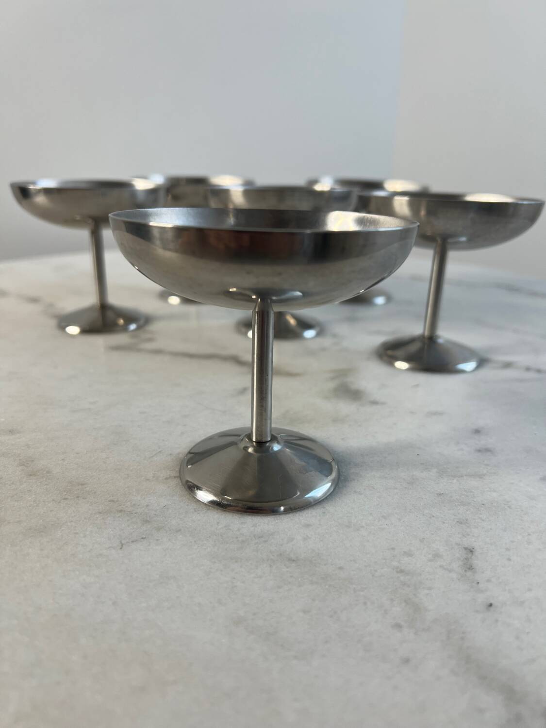 Set of 6 stainless steel cups