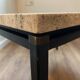 Table italienne en laiton travertin et acier ou table basse, années 1960
