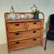 Commode vintage en rotin 4 tiroirs-esprit bohème-bord de mer