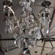 Antique French chandelier 170 cm with Louis XVI style chain in crystal.