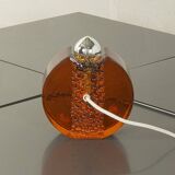 Sculptural table lamp by Doria Leuchten, space age, orange glass, Germany, 1970s