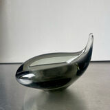 Sculptural Asymmetrical Holmegaard bowl by Per Lutken   Denmark  signed 1957
