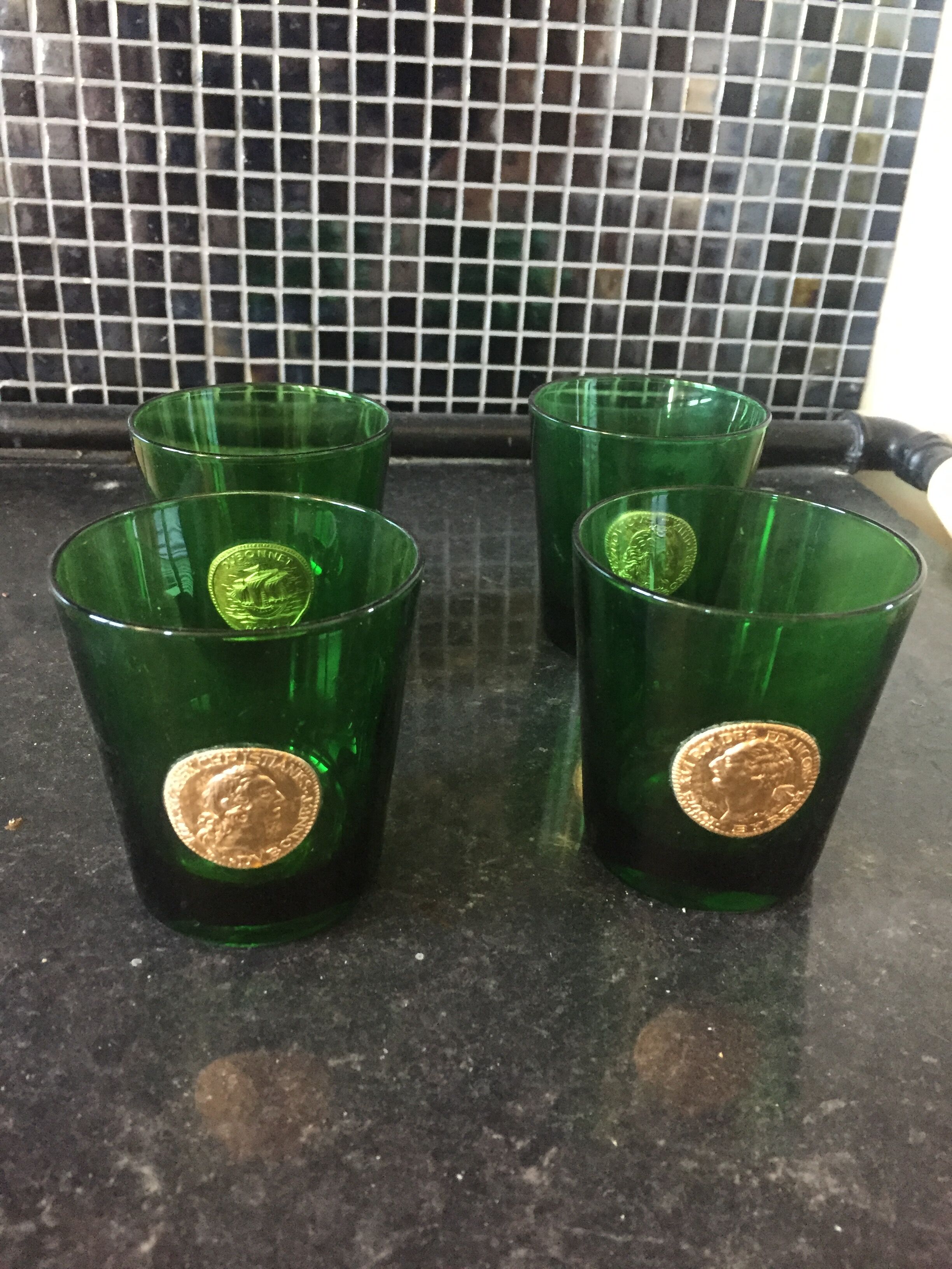 Lot of 4 Dubonnet glasses