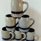 Six real sandstone mugs