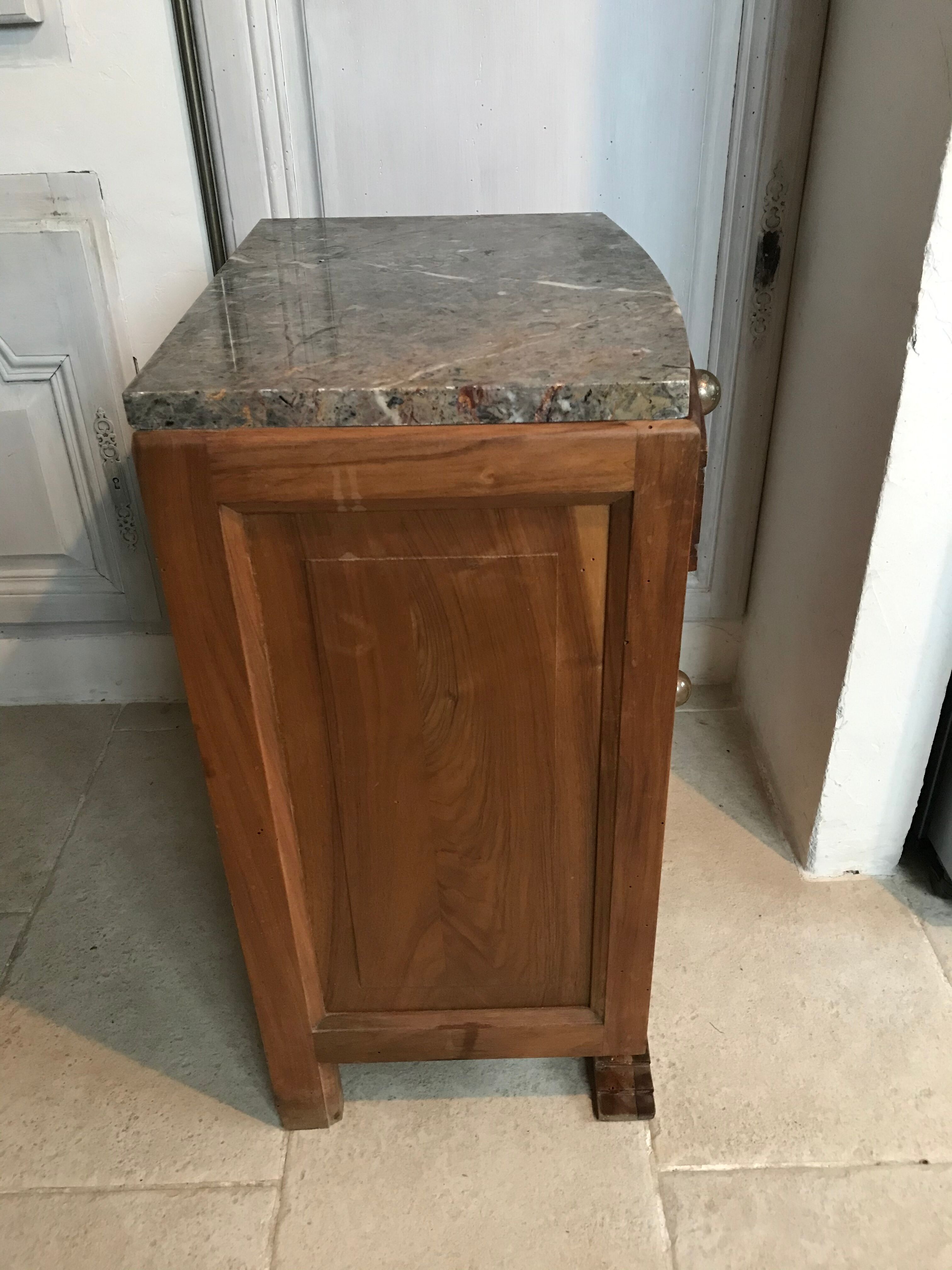 Art Deco wood and marble bedside